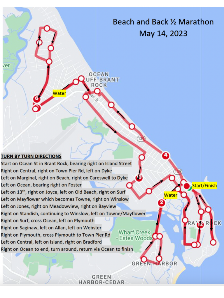 Beach and Back Half Marathon & 5K Marshfield, Massachusetts Running