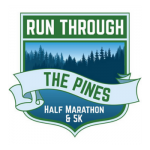 Run through the pines half marathon and 5k racewire stack endurance 2024 logo