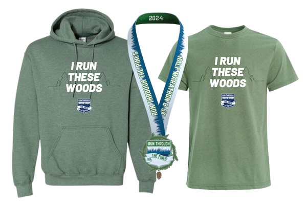 Run Through the Pines Half Marathon & 5K shirt, hoodie, medal swag